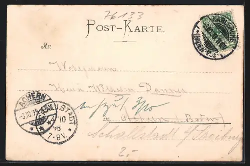 AK Karlsruhe, Partie aus dem Schlossgarten