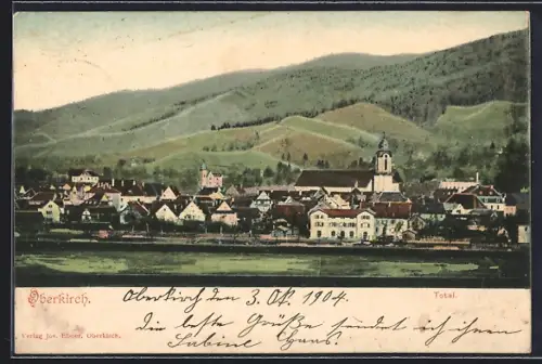 AK Oberkirch / Baden, Totalansicht mit Kirche