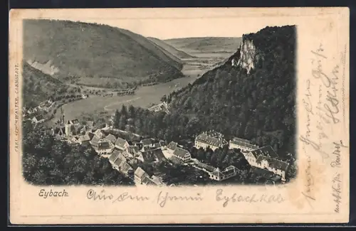 AK Eybach, Teilansicht, Teilansicht mit Kirche