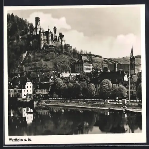 AK Wertheim / Main, Ortsansicht vom Wasser aus
