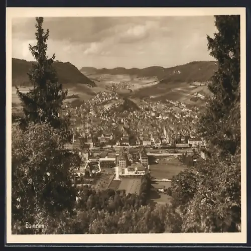 AK Ebingen, Ortsansicht von weitem