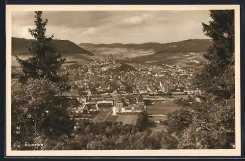 AK Ebingen, Ortsansicht von weitem
