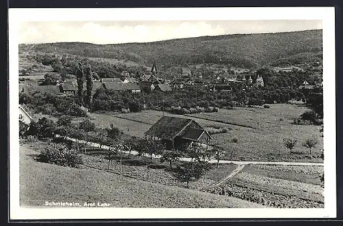 AK Schmieheim, Ortsansicht mit Umgebung