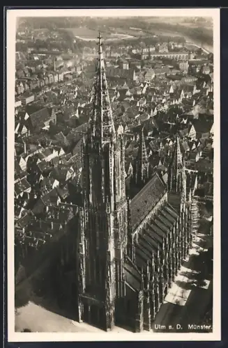 AK Ulm a. D., Münster aus der Vogelschau