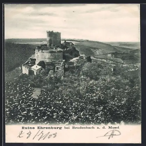 AK Ehrenburg bei Brodenbach, Blick auf die Ruine