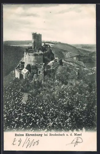AK Ehrenburg bei Brodenbach, Blick auf die Ruine