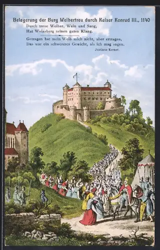 AK Weinsberg, Belagerung der Burg Weibertreu durch Kaiser Konrad III., 1140