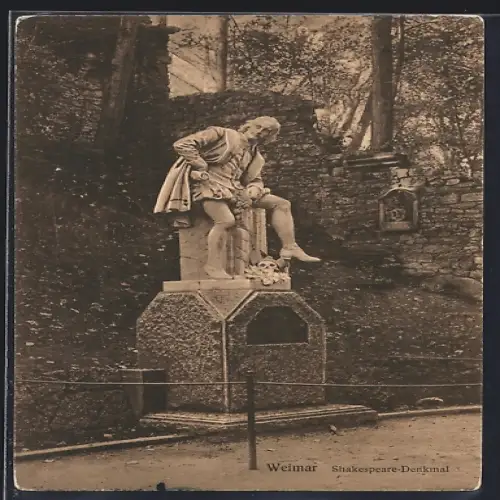 AK Weimar / Thüringen, Blick auf das Shakespeare-Denkmal