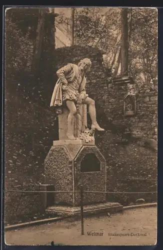 AK Weimar / Thüringen, Blick auf das Shakespeare-Denkmal
