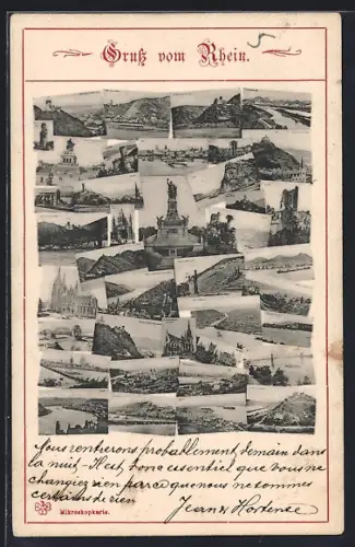AK Rüdesheim / Rhein, Partien am Rhein Denkmäler, Burgen u. Schlösser und Landschaften