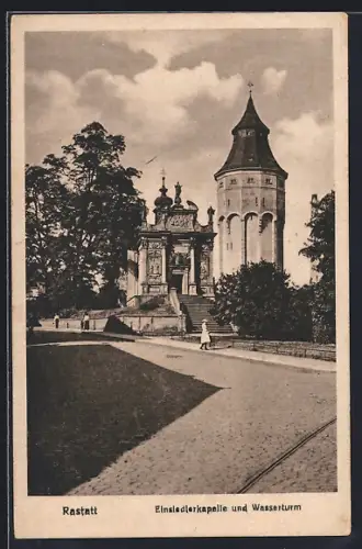 AK Rastatt, Einsiedlerkapelle u. Wasserturm