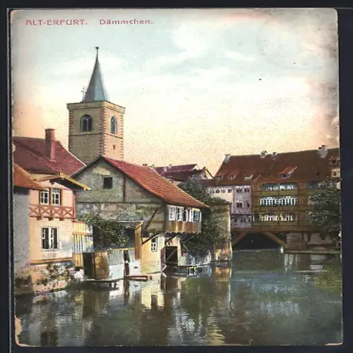 AK Erfurt, Partie am Dämmchen in der Alt-Stadt