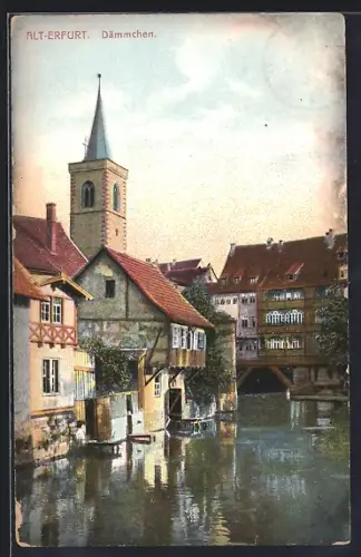 AK Erfurt, Partie am Dämmchen in der Alt-Stadt