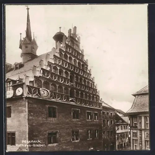 AK Pössneck, Giebel des Rathauses