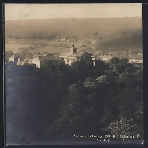 AK Schwarzburg /Thür. Wald, Schloss aus der Vogelschau