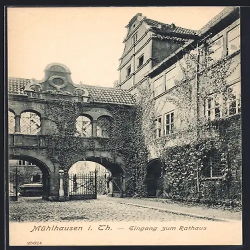 AK Mühlhausen / Thür., Eingang zum Rathaus