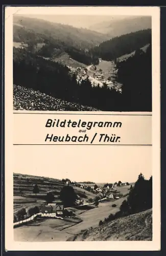 AK Heubach /Thür., Ortsansichten mit Talpanorama