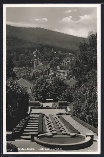 AK Baden-Baden, Blick vom Paradies