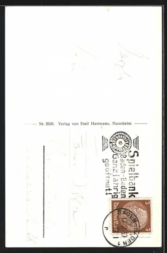 AK Baden-Baden, Blick vom Paradies