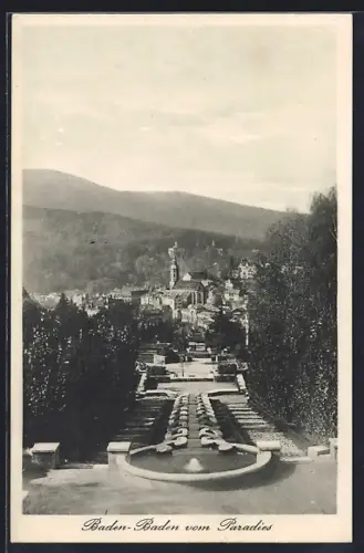 AK Baden-Baden, Blick vom Paradies