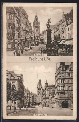 AK Freiburg i. Br., Partien auf der Kaiserstrasse