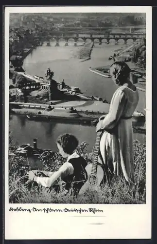 AK Koblenz, Blick auf das Deutsche Eck