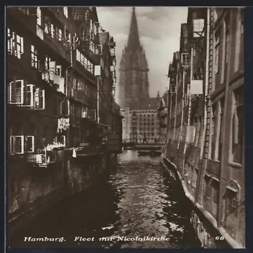 AK Alt-Hamburg, Fleet mit Nicolaikirche