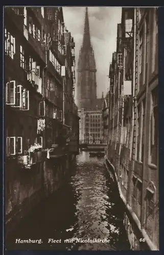 AK Alt-Hamburg, Fleet mit Nicolaikirche