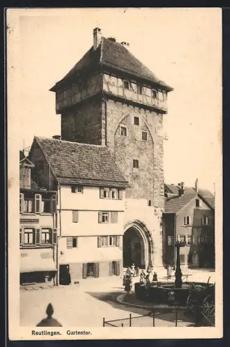 AK Reutlingen, Strasse am Gartentor
