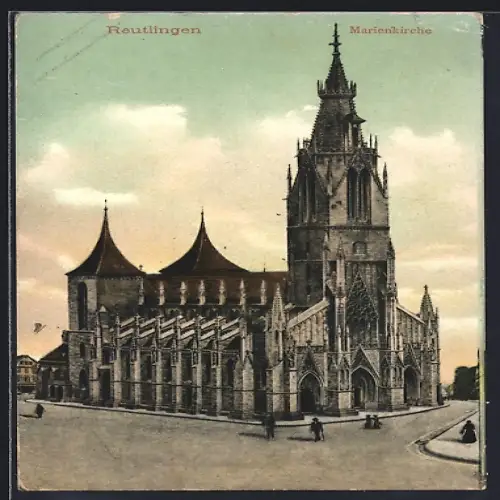 AK Reutlingen, Marienkirche im Halbprofil