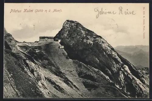 AK Pilatus Kulm, Panorama mit Hotel