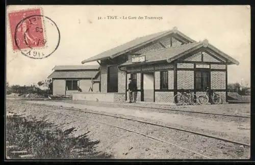 AK Tigy, La Gare des Tramways, Bahnhof