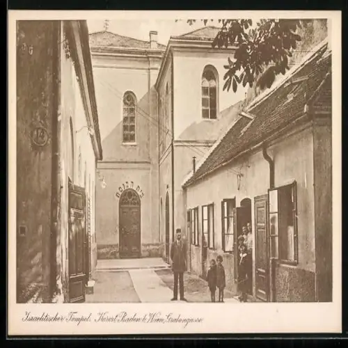 AK Baden b. Wien, Blick auf die Synagoge in der Grabengasse