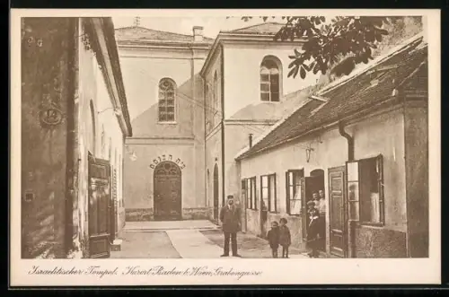 AK Baden b. Wien, Blick auf die Synagoge in der Grabengasse