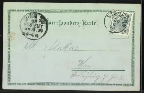 Mondschein-Lithographie Maria Dreieichen, Gasthof v. Josefa Schmöger, Wallfahrts-Kirche, Bründl