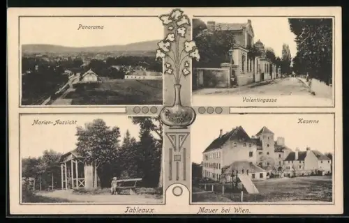 AK Mauer bei Wien, Valentingasse, Marien-Aussicht, Kaserne