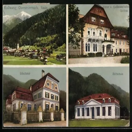 AK Kallwang, Ritter v. Guttmann'sches Schloss, Schulhaus, Reitschule