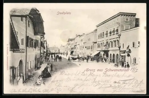 AK Schwanenstadt, Weinhandlung am Stadtplatz