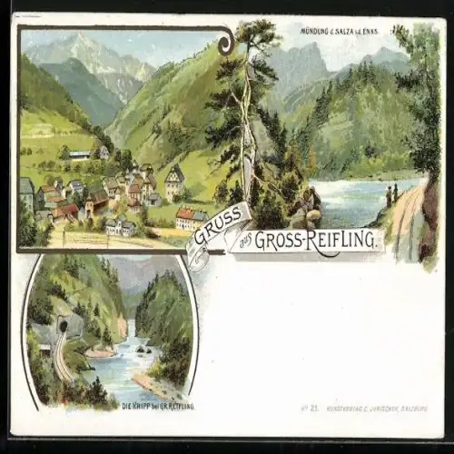 AK Gross-Reifling, Mündung d. Salza i. d. Enns, Kripppartie