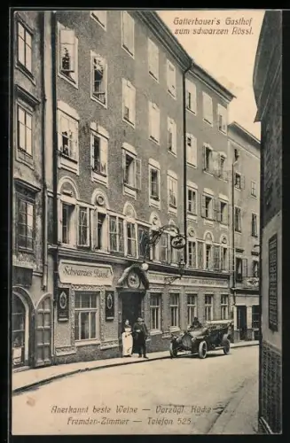 AK Salzburg, Gasthof zum schwarzen Rössl v. Gatterbauer