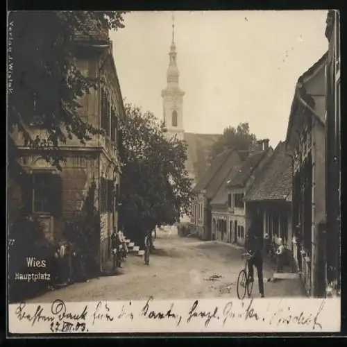 AK Wies /Stmk., Hauptplatz mit Kirche