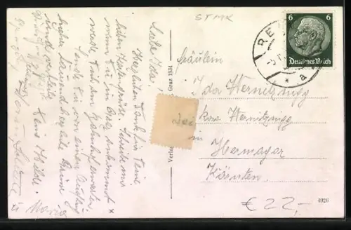 AK Gratwein-Strassengel, Rein Pleschkogel, Gastwirtschaft Plesch mit Garten