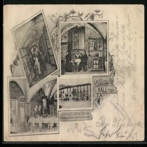 AK Hall /Tyrol, Johann Seebers Altdeutsche Weinstube, Weingrosshandlung & Branntweinbrennerei