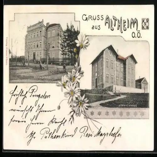 AK Altheim, Volks-Schule, Krankenhaus