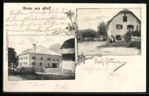 AK Anif, Ortspartien mit Gebäuden
