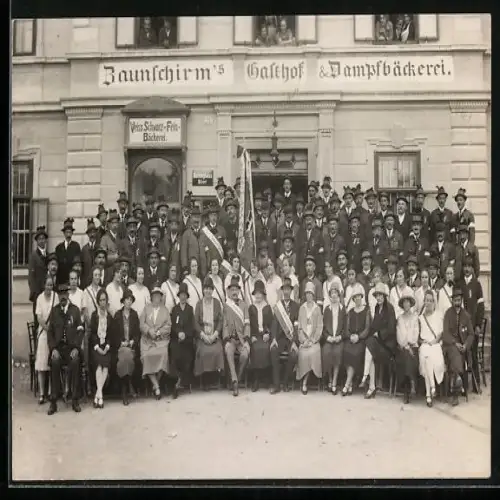 Foto-AK Kindberg, Baunschirm`s Gasthof und Dampfbäckerei