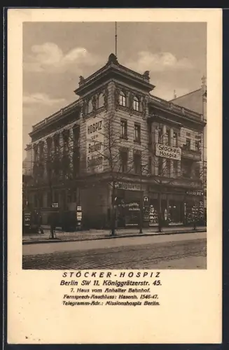 AK Berlin-Kreuzberg, Stöcker-Hospiz der Berliner Stadtmission, Königgrätzstrasse 45