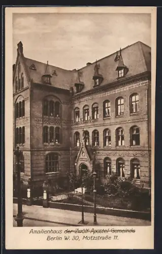 AK Berlin-Schöneberg, Amalienhaus der Zwölf-Apostel-Gemeinde, Motzstrasse 11