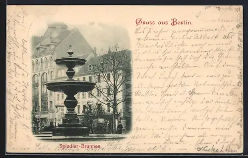 AK Berlin, Spindler Brunnen am Spittelmarkt