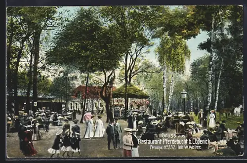 AK Berlin-Köpenick, Cöpenick, Restaurant Pferdebucht, Inh. W. Walter
